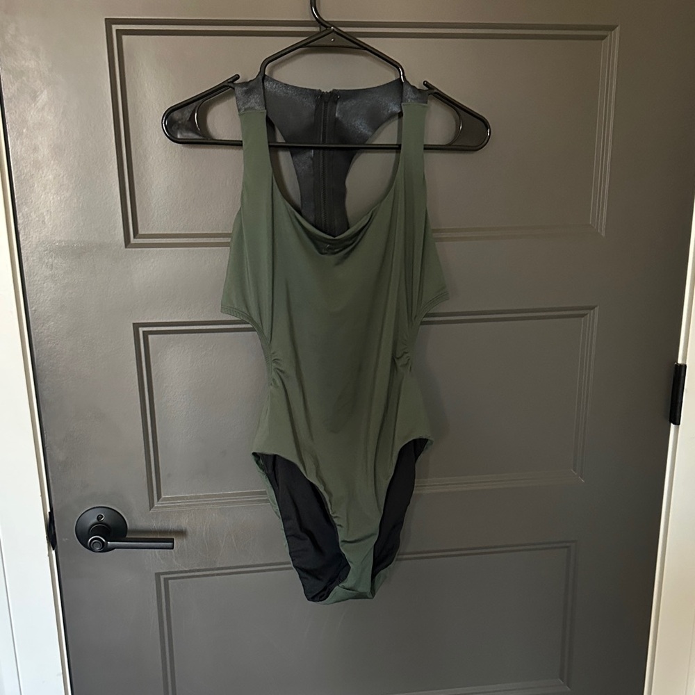 Nike Olive and Black Women's One Piece Swimsuit